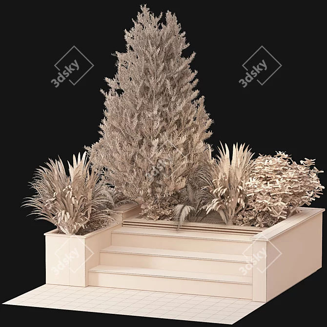 Chinese Outdoor Tree Plant 02 3D model image 2