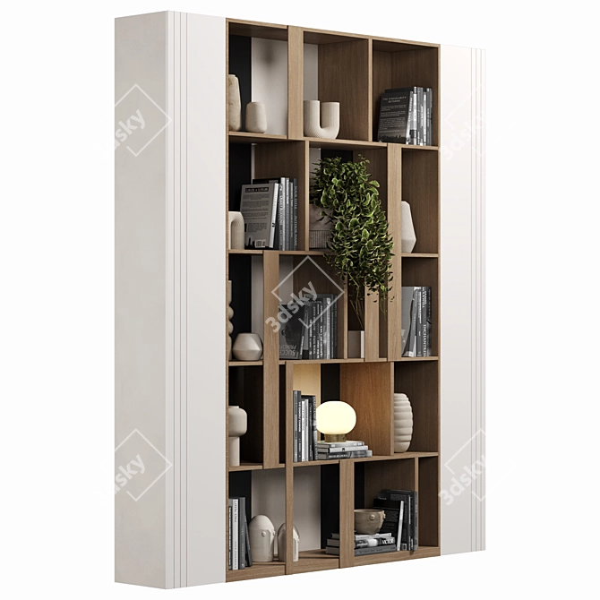 Modular Bookcase Cabinet Shelves 3D 3D model image 2