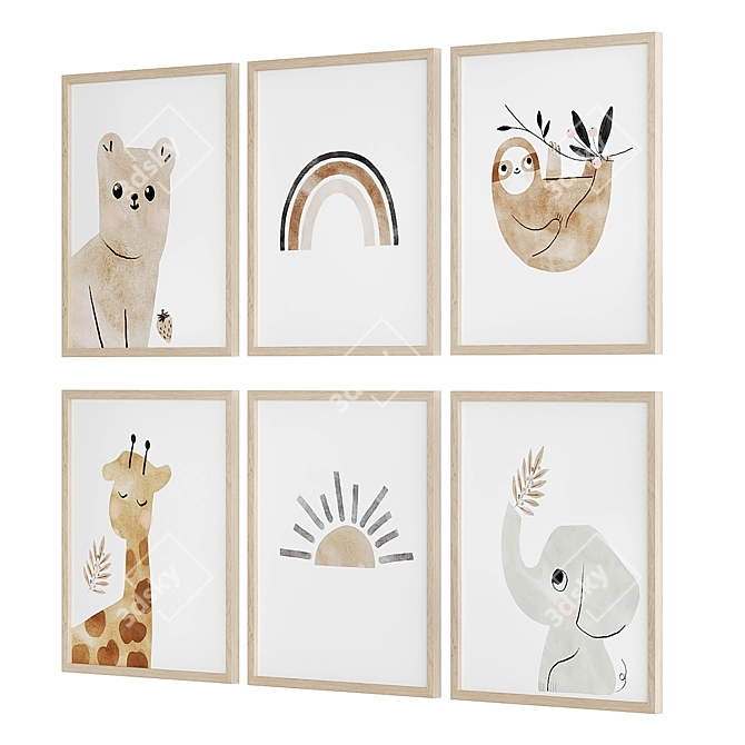 Children's Canvas Art Collection 3D model image 2