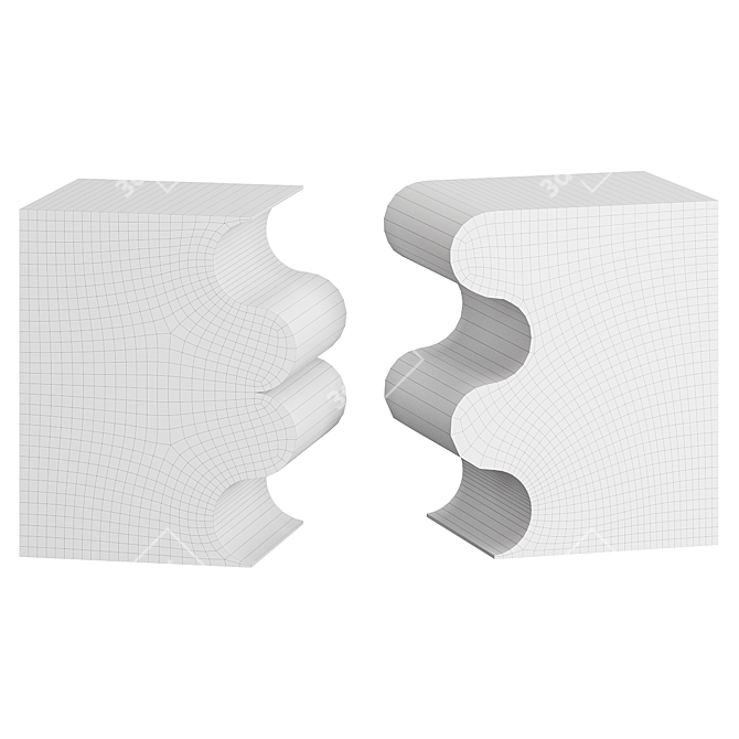 Marble Sculptural Side Tables 3D model image 2