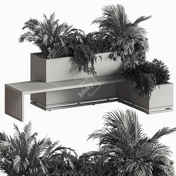 Urban Oasis Plant Bench 3D model image 4