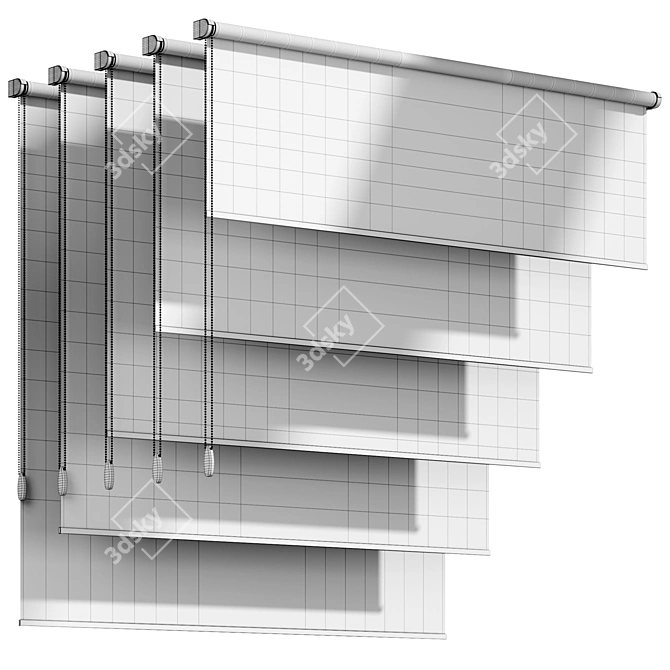 Roller Blinds Curtains 06, Рулонные шторы 3D model image 7