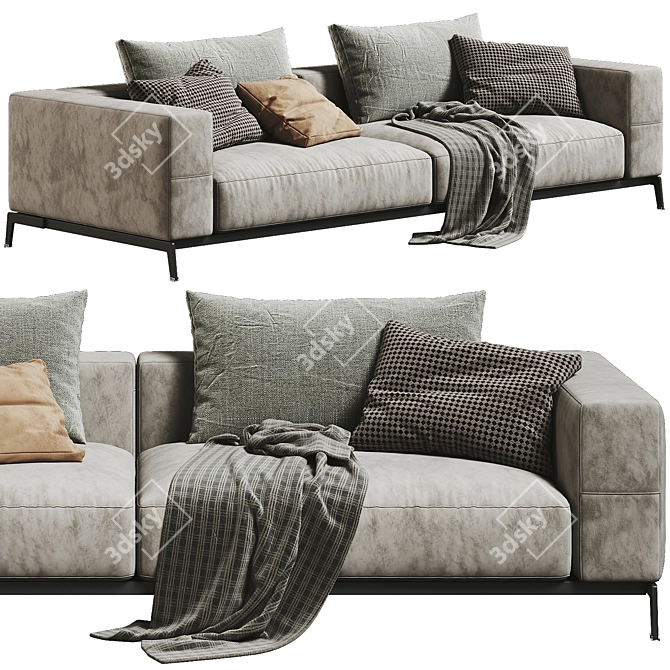 Modern Flexform 2-Seater Sofa Set 3D model image 1