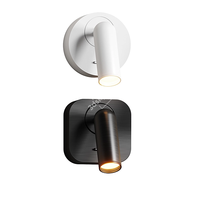 Sleek White Pendant Wall Lamps 3D model image 4