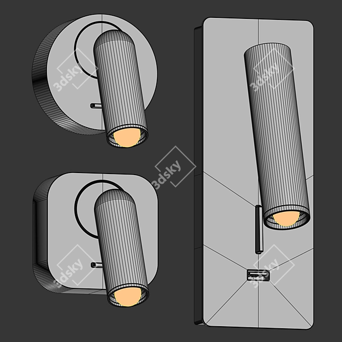 Sleek White Pendant Wall Lamps 3D model image 6