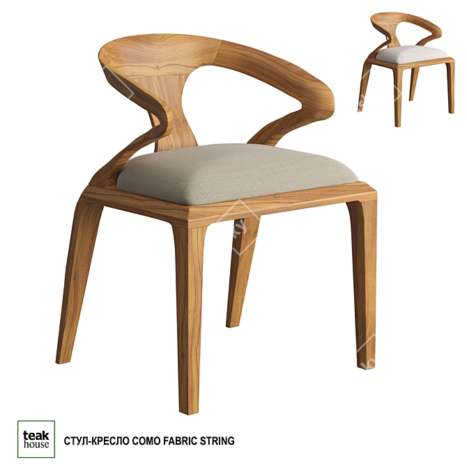 Modern Designer Como Fabric Chair 3D model image 1