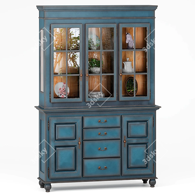 Timberica 3-Door Buffet Tidily Organizes 3D model image 1