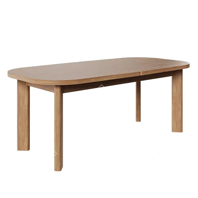 Extendable Oak Dining Table Corona 3D model image 1