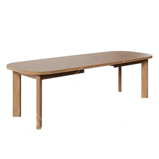 Extendable Oak Dining Table Corona 3D model image 2