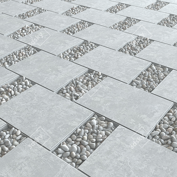 Smooth Stone Decor Asset - UVW Unwrap Geometry 3D model image 2