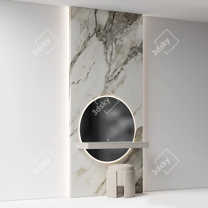 Glamour Vanity Console with Lights 3D model image 4