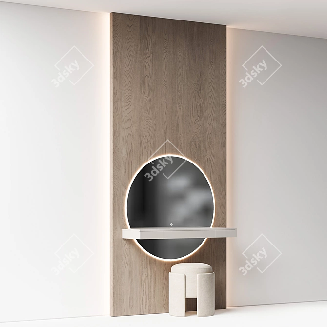 Glamour Vanity Console with Lights 3D model image 5