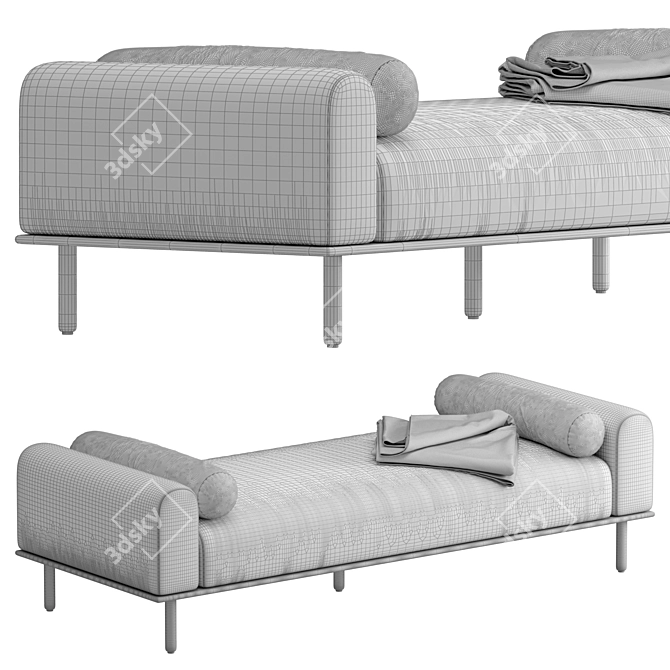 Stylish Zimmerman Daybed in Natural 3D model image 5