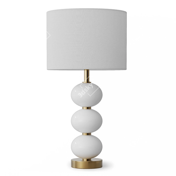 Elegant White Louvre Home Lamp 3D model image 2