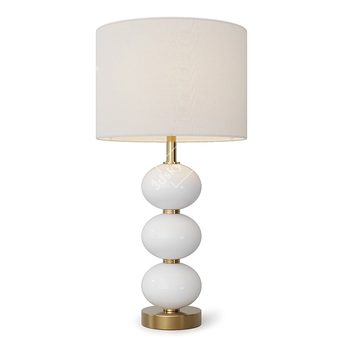 Elegant White Louvre Home Lamp 3D model image 5