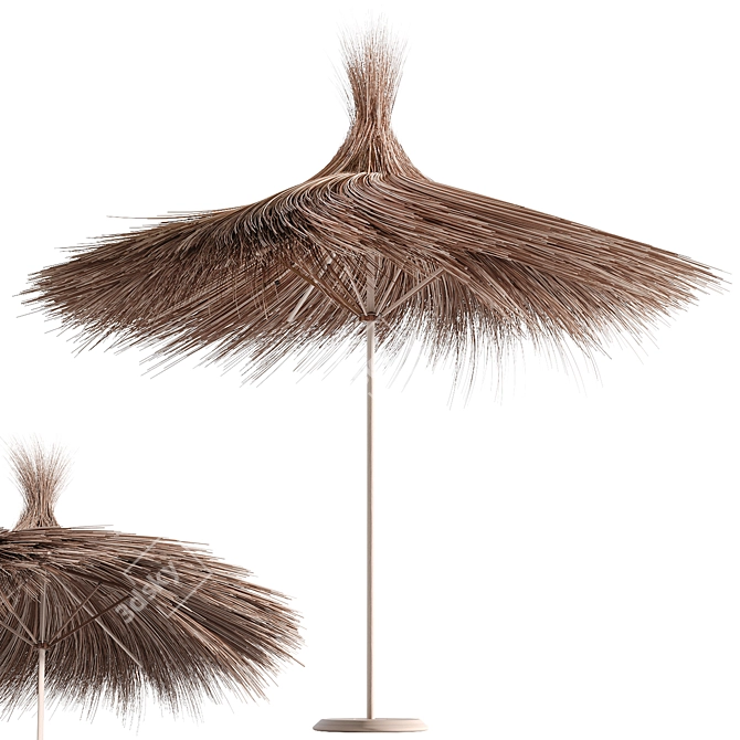 Tropical Palms Thatch Umbrella 3D model image 6