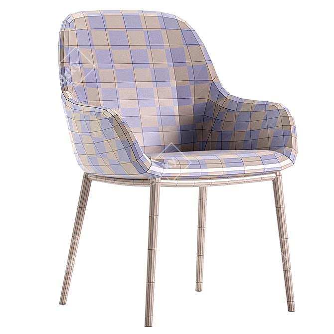 Modern Light Grey Konna Chair 3D model image 7