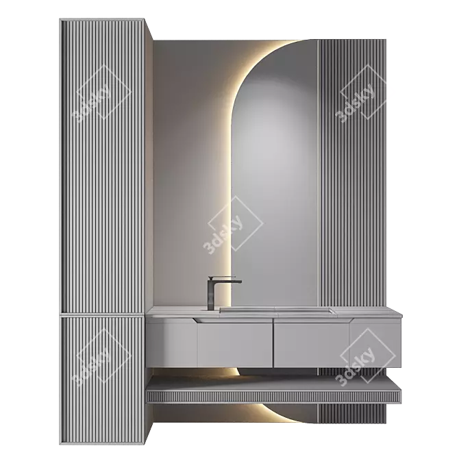 Luxury Bathroom 3D Model Set 3D model image 2