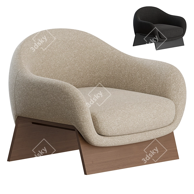 Modern Boolean Armchair by Bonaldo 3D model image 1