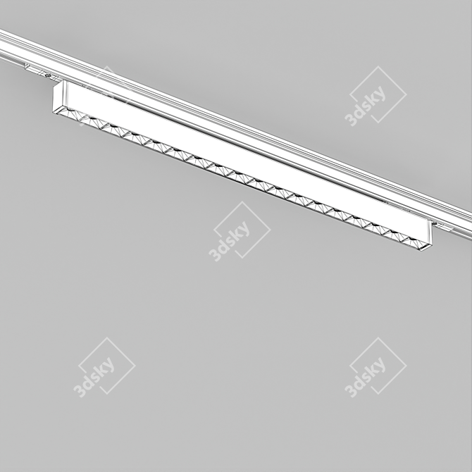 Linear Magnetic Track LED Luminaire 3D model image 2