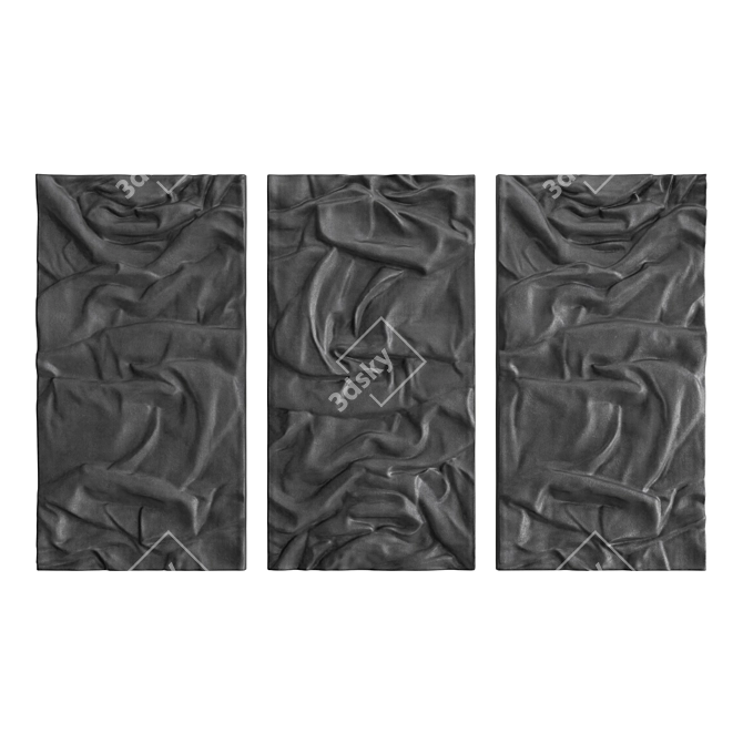 Elegant Drapery Art Panel 3D model image 2