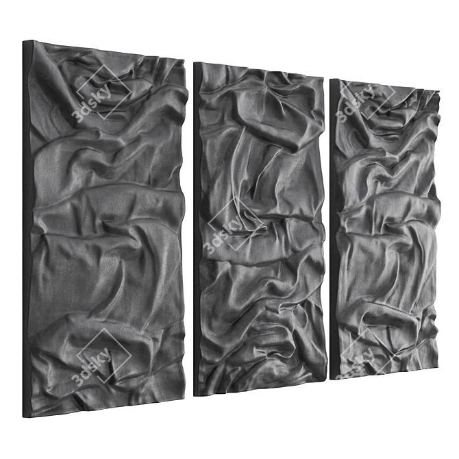 Elegant Drapery Art Panel 3D model image 7