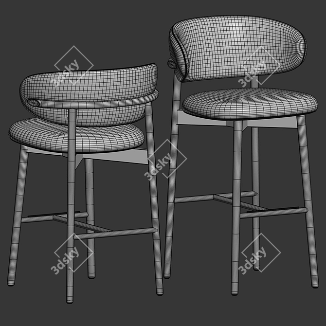 Elegant Oleandro Stool Calligaris Modern 3D model image 5