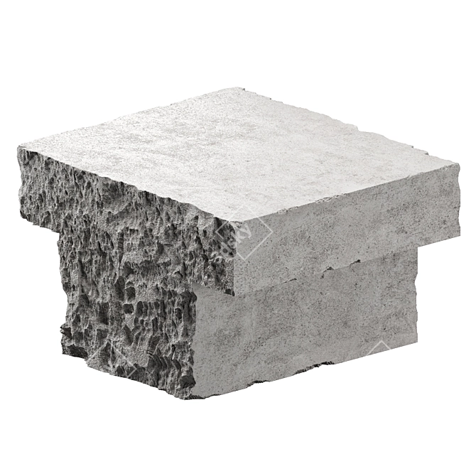 Custom Concrete Coffee Table Hipoly 3D model image 2