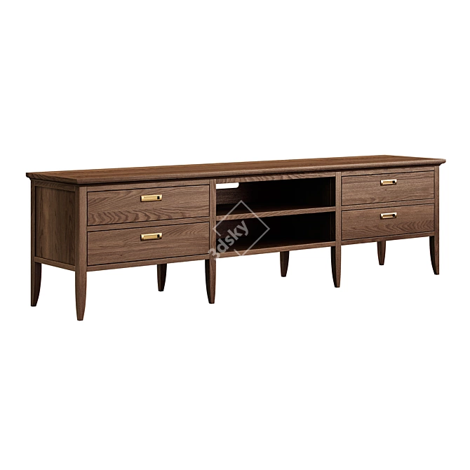 Timeless Light Wood Dresser 3D model image 1