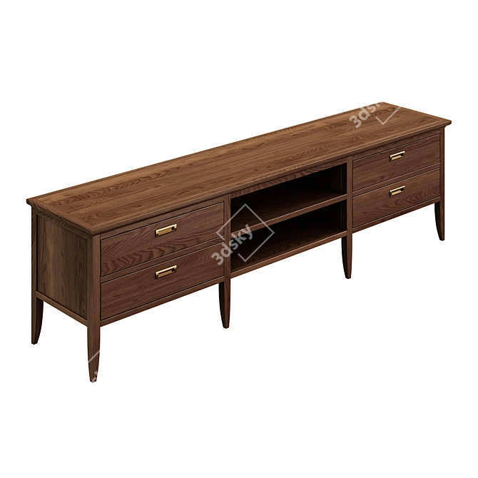 Timeless Light Wood Dresser 3D model image 4