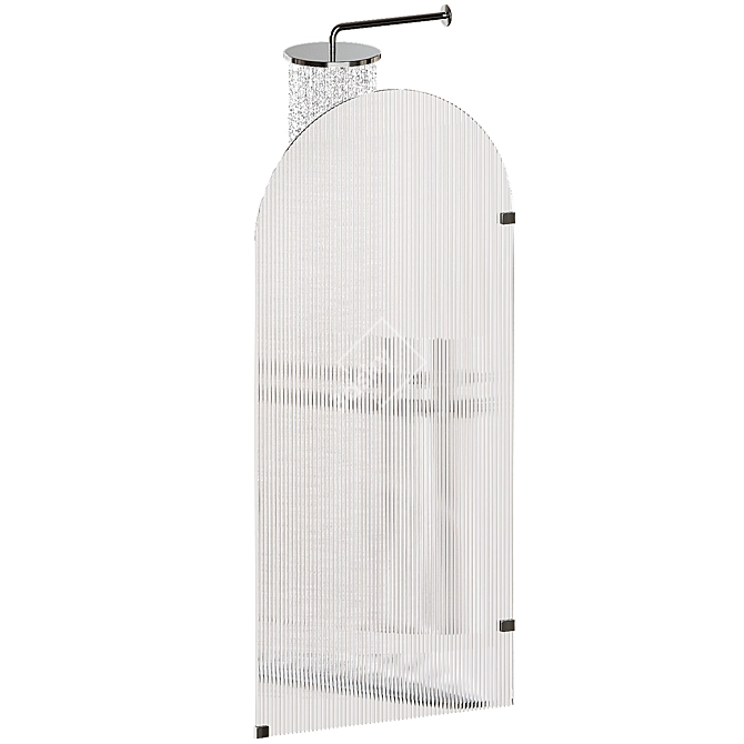 Rifled Glass Shower Partition Set 3D model image 2