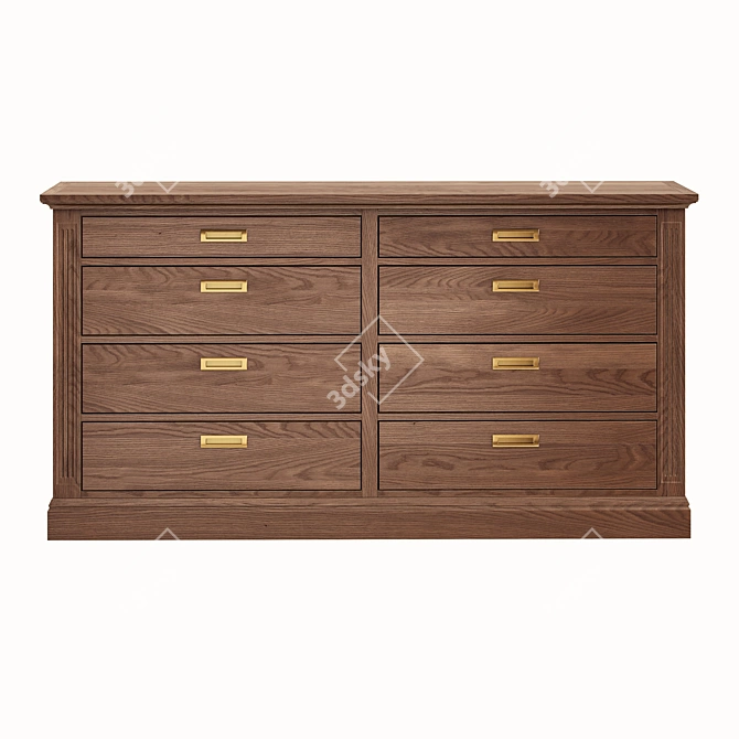 Vivid Veneer Vaza Wood Chest 3D model image 2