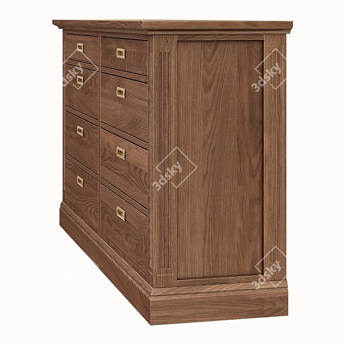 Vivid Veneer Vaza Wood Chest 3D model image 3