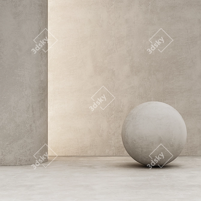 Customizable Decorative Stucco Material 3D model image 1