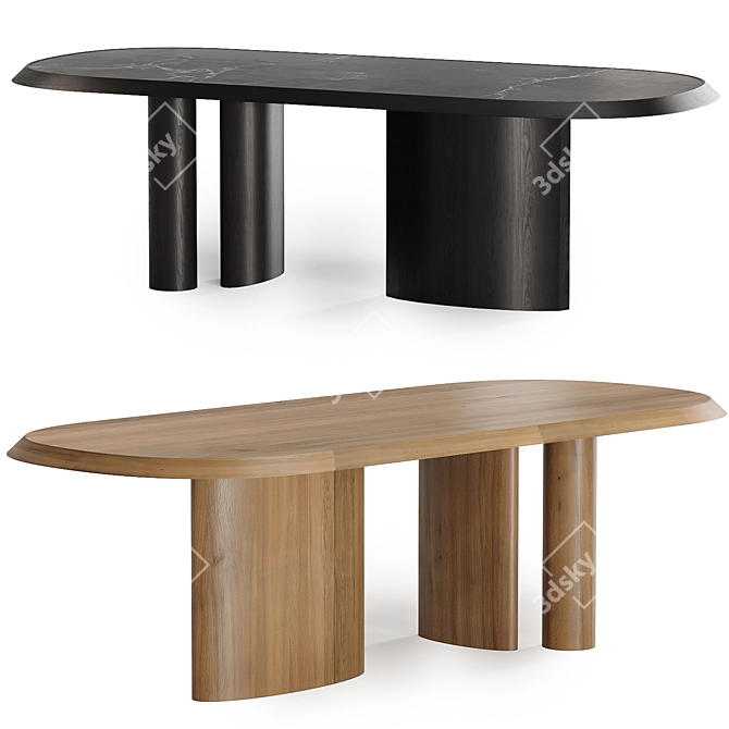 Sleek PADIGLIONI Table in Dual Color 3D model image 1