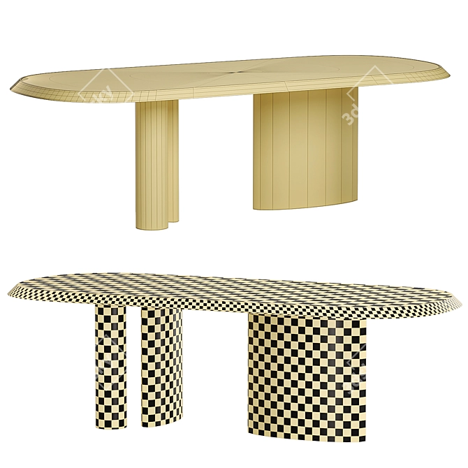 Sleek PADIGLIONI Table in Dual Color 3D model image 4