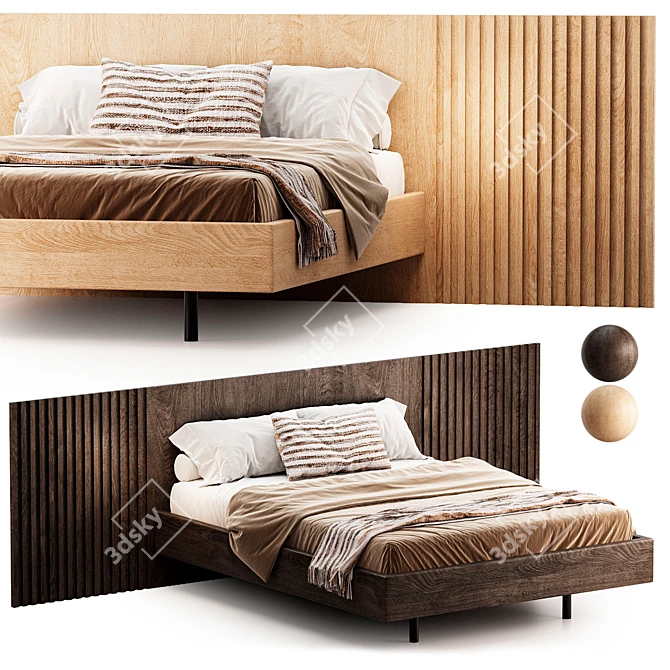 Sleek Miami Bed Design 3D model image 1