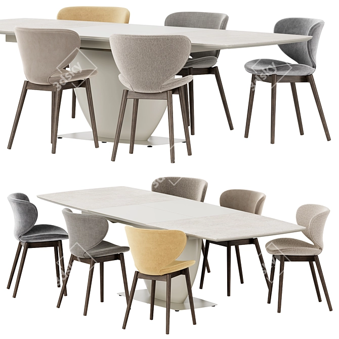 Modern Boconcept Hamilton Fiorentina Dining Set 3D model image 5