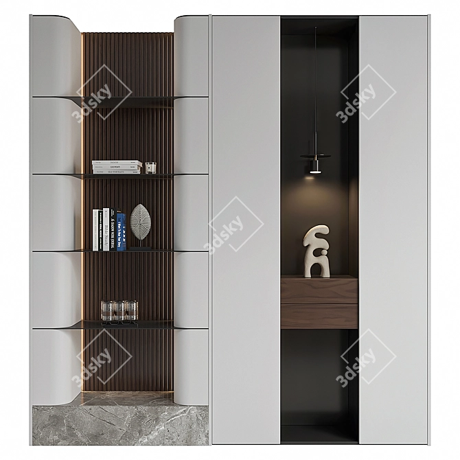 Contemporary Hallway Furniture Set 3D model image 2