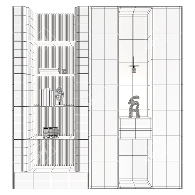 Contemporary Hallway Furniture Set 3D model image 3