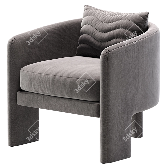 Elegant Shandy Armchair by Cazarina 3D model image 2