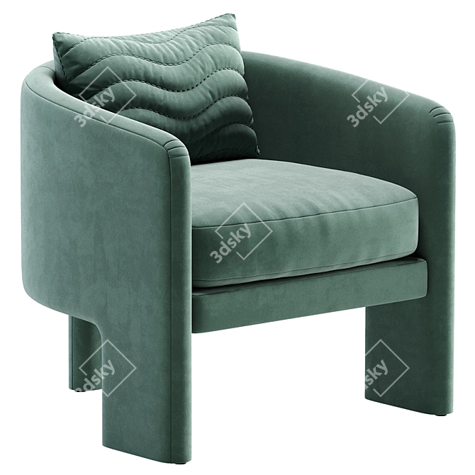 Elegant Shandy Armchair by Cazarina 3D model image 5