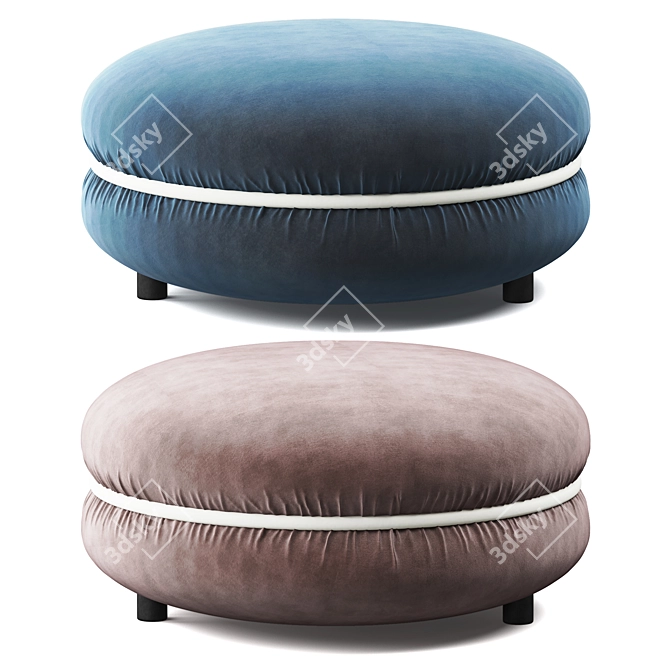 Elegant Macaron Pouf by Innova 3D model image 1