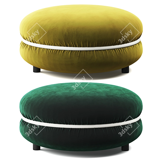 Elegant Macaron Pouf by Innova 3D model image 2