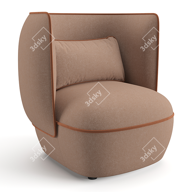 Stylish Trussardi Nebula High Armchair 3D model image 4