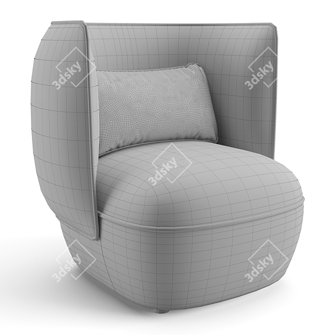 Stylish Trussardi Nebula High Armchair 3D model image 6