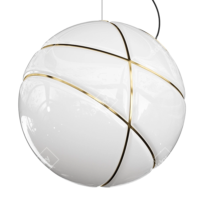 Elegant Glass Ball Pendant Light 3D model image 2