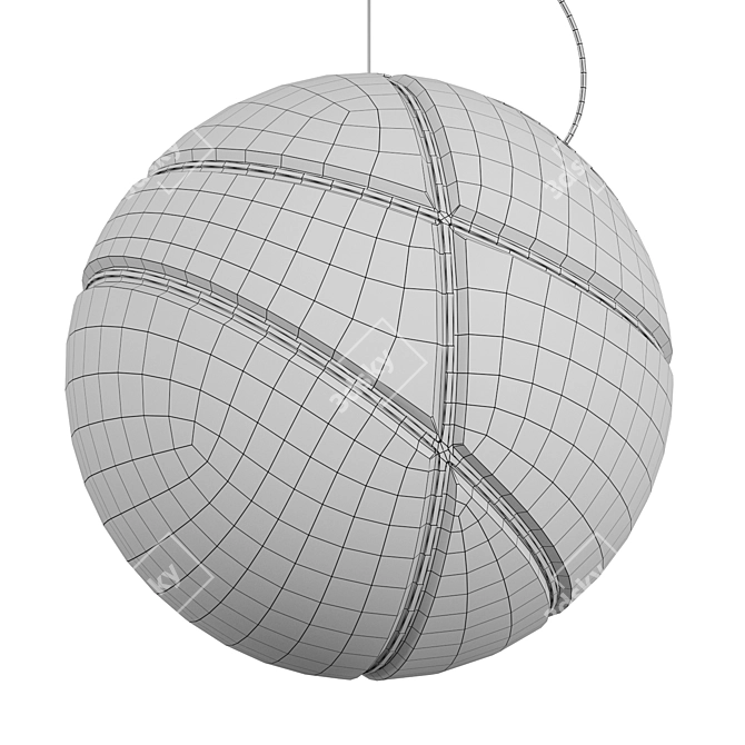 Elegant Glass Ball Pendant Light 3D model image 3