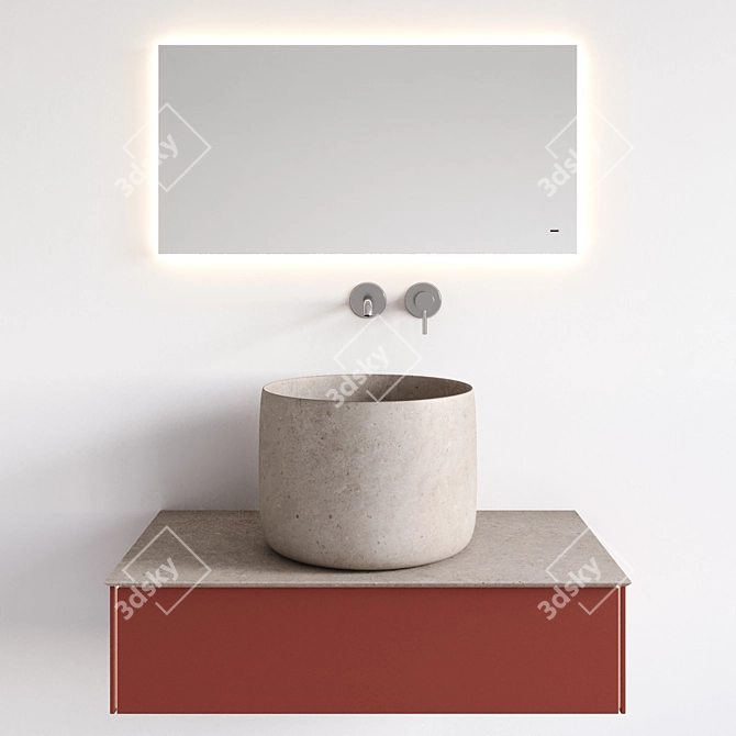 Magica Vanity Set with Vetrata Mirror 3D model image 4