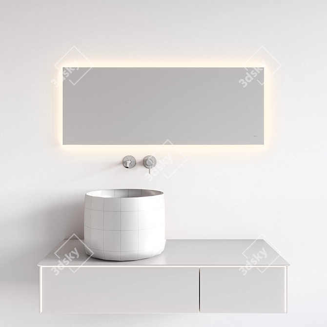 Magica Vanity Set with Vetrata Mirror 3D model image 6